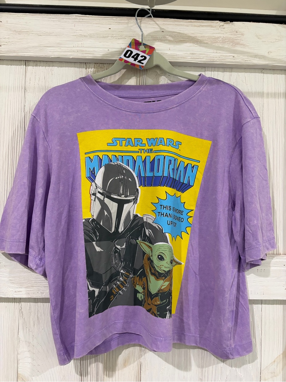 Star Wars The Mandalorian Purple Graphic Crop Top